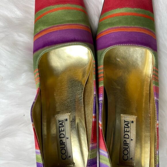 Coup D’etat Multi color 3” slip on fabric shoes square toe size11M - Picture 11 of 11